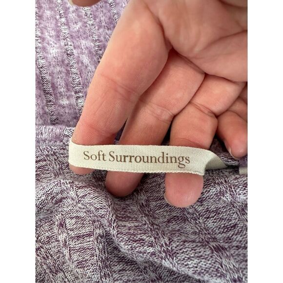 Soft Surroundings Open Front Drapey Cardigan Sweater Heathered Purple Size Mediu - Picture 5 of 7